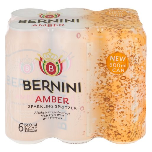 Bernini Amber Cans 6 x 500ml