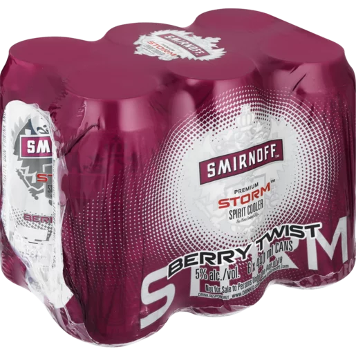 Smirnoff Storm Berry Twist Spirit Cooler Cans 6 x 440ml