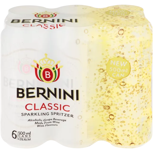 Bernini Classic Sparkling Spritzer Can 6 x 500ml